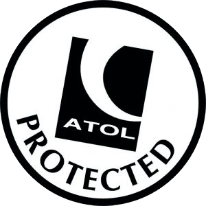 A black and white logo for a company called atol protected.