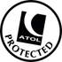 A black and white logo for a company called atol protected.