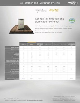 Lennox Air Filtration Comparison Card — Bossier City, LA — Brooks Heating & Air Conditioning