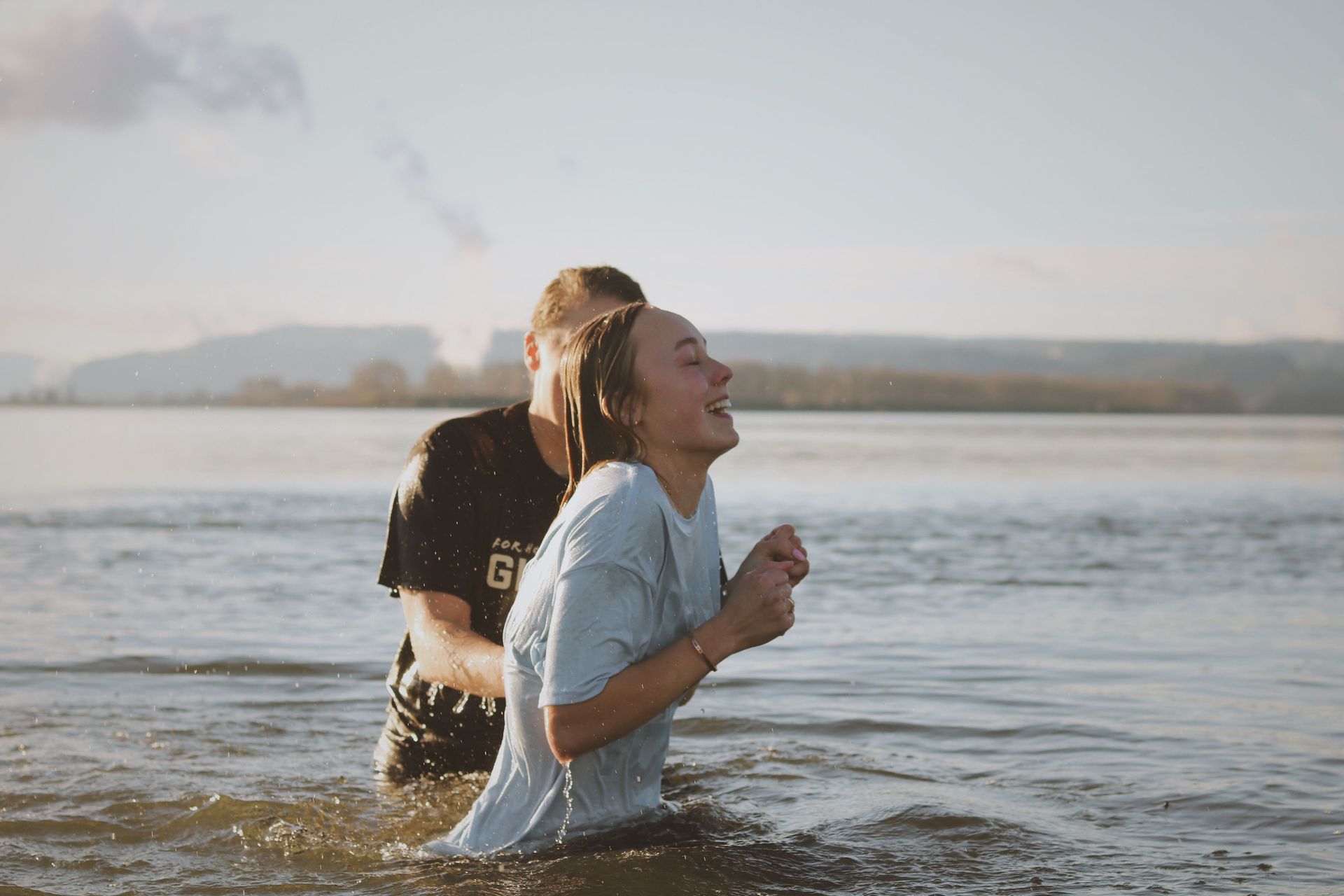 girl being baptized