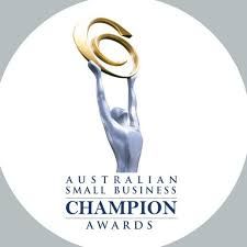 The logo for the australian small business champion awards.