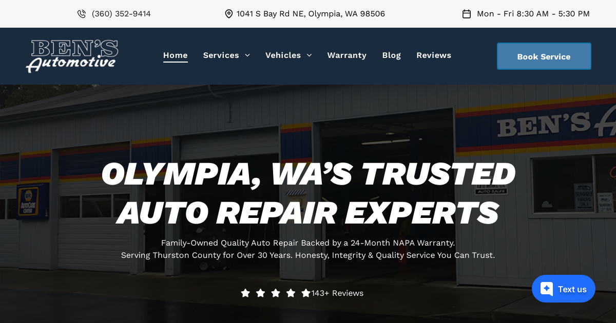 Trusted Auto Repair in Olympia, WA | Ben’s Automotive