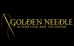 A logo for golden needle alteration and tailoring