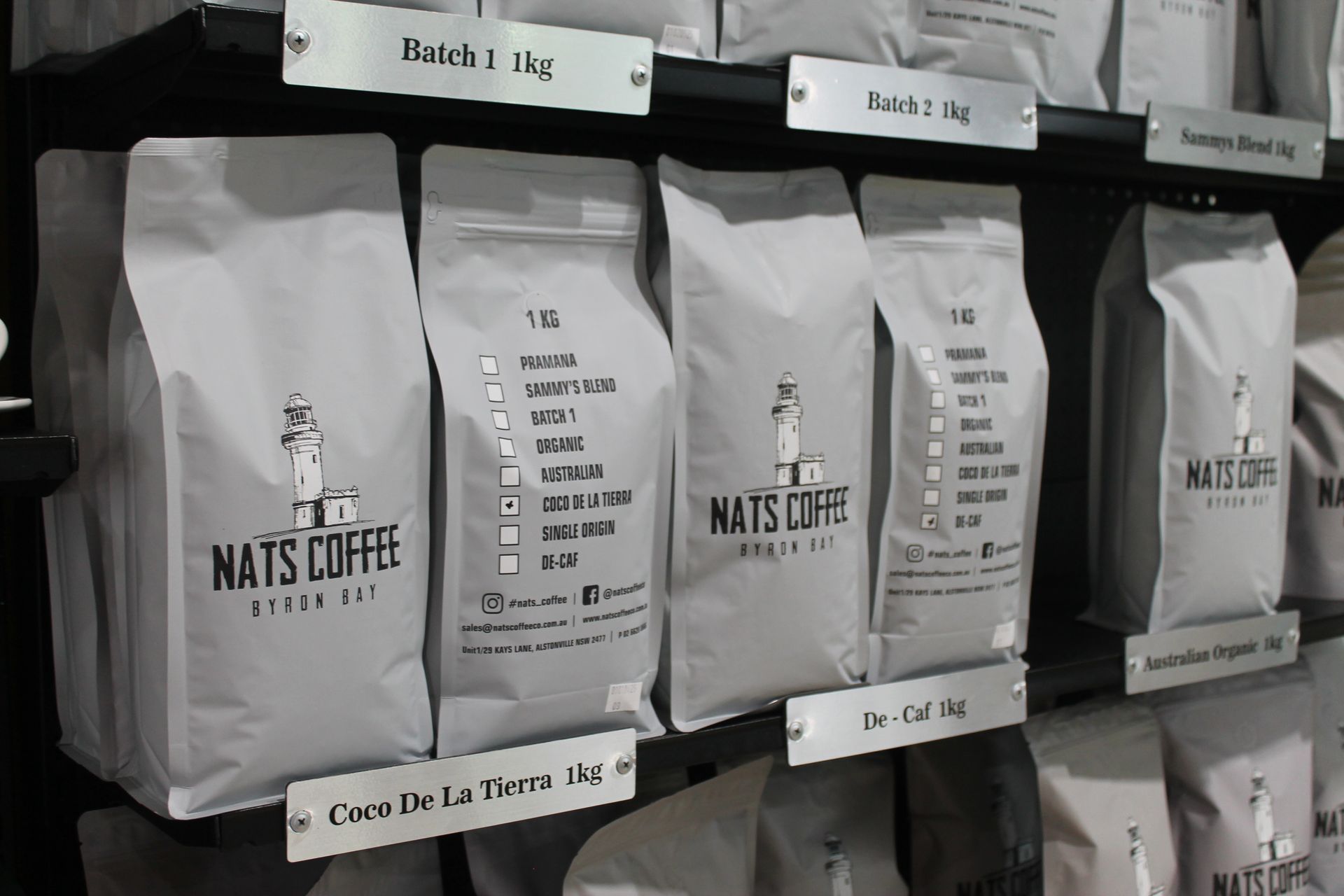 Coffee Beans in a Sealed Bag on a Shelf — Nat’s Coffee in Alstonville, NSW