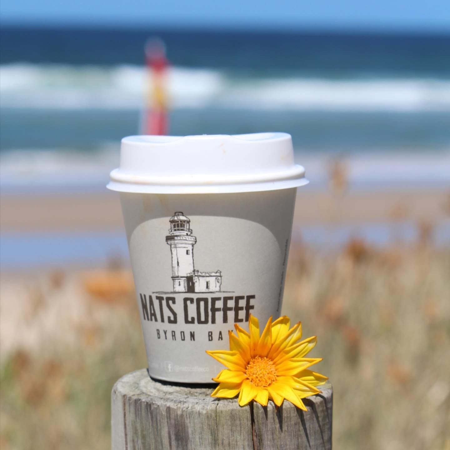 Two cups of cappuccino are sitting on a wooden table.