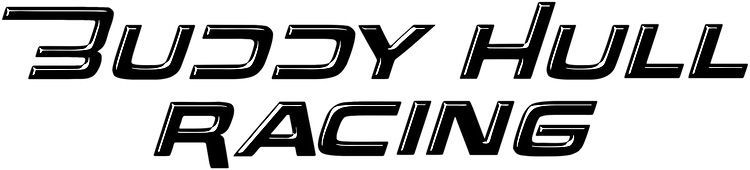 A logo for buddy hull racing is shown on a white background.