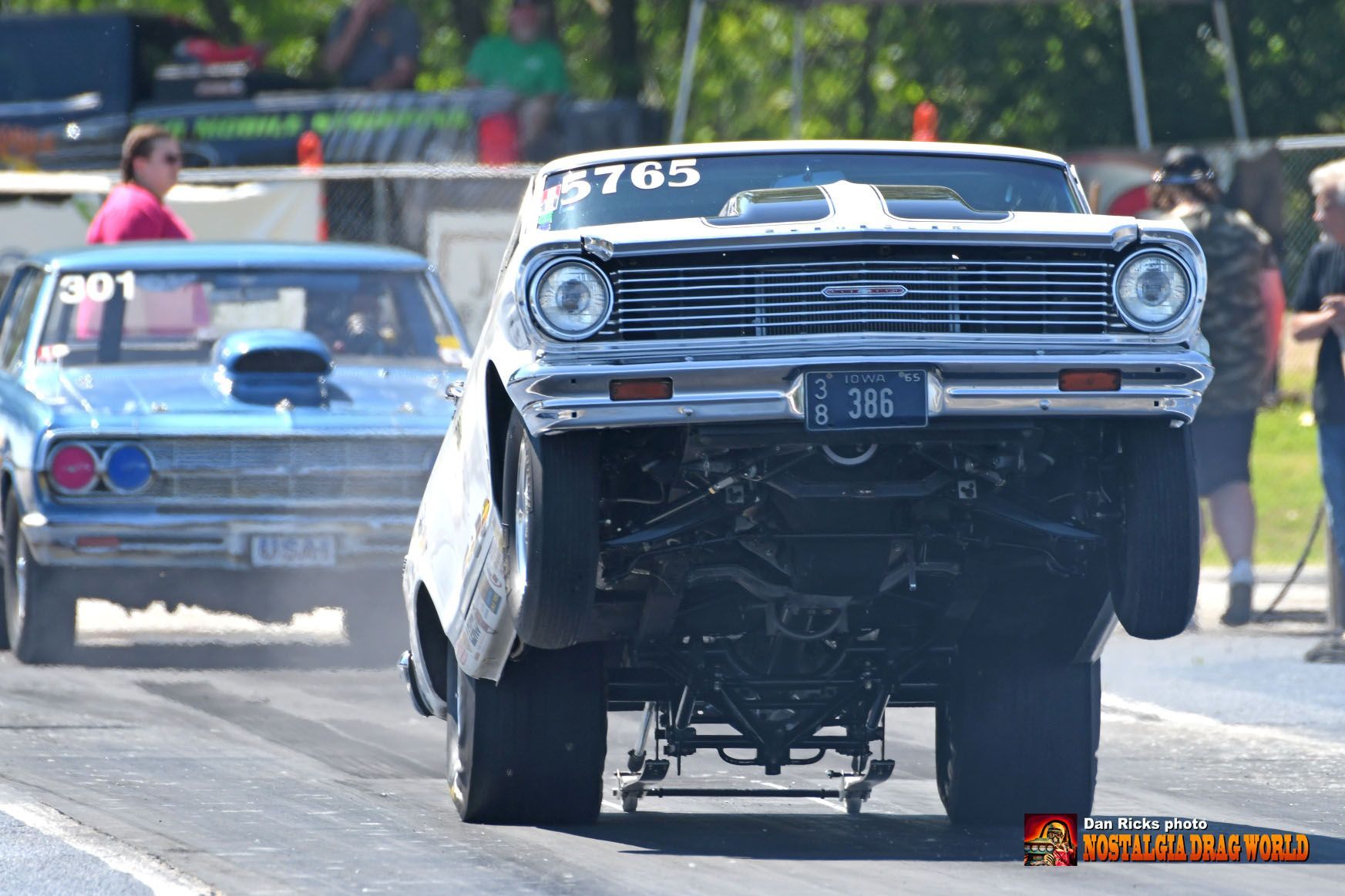 A car with the number 1765 on the front of it