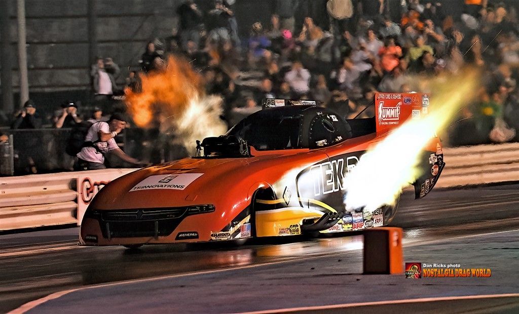 A race car with a flame coming out of it