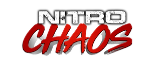 A red and white logo for nitro chaos
