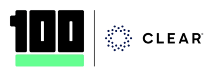 Logo for CLEAR, with the number 