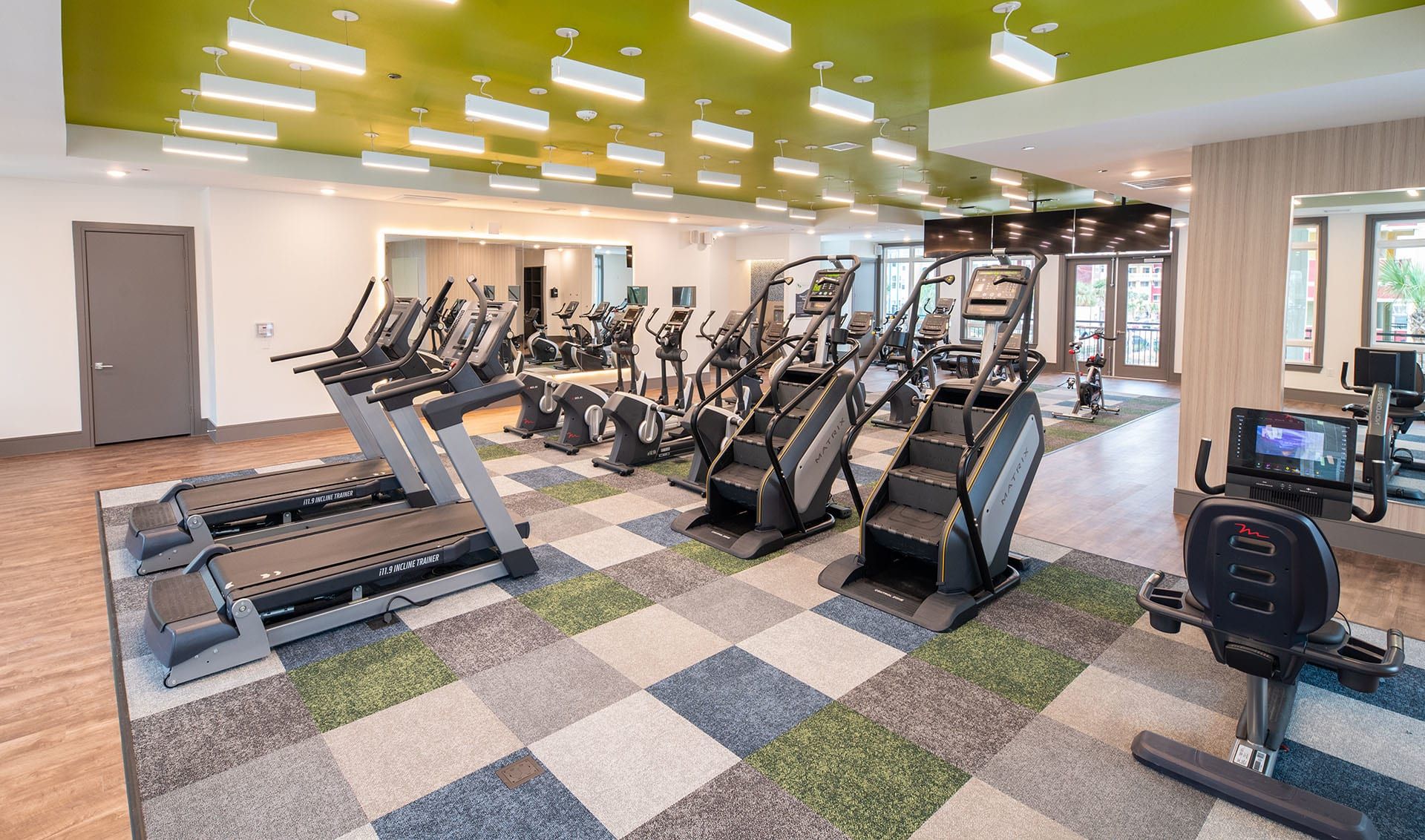 Fitness center at Hebron 121 Station in Lewisville, TX.
