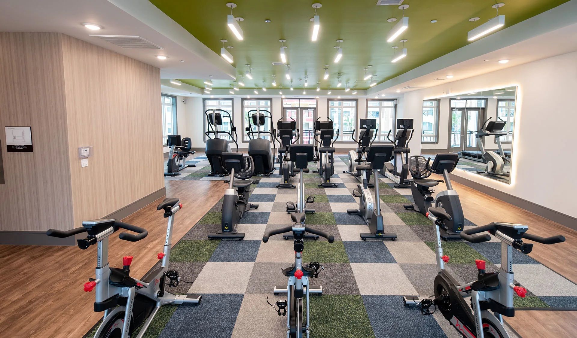 Fitness center at Hebron 121 Station in Lewisville, TX.