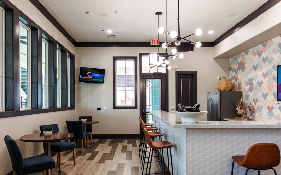 Community kitchen at Hebron 121 Station in Lewisville, TX.