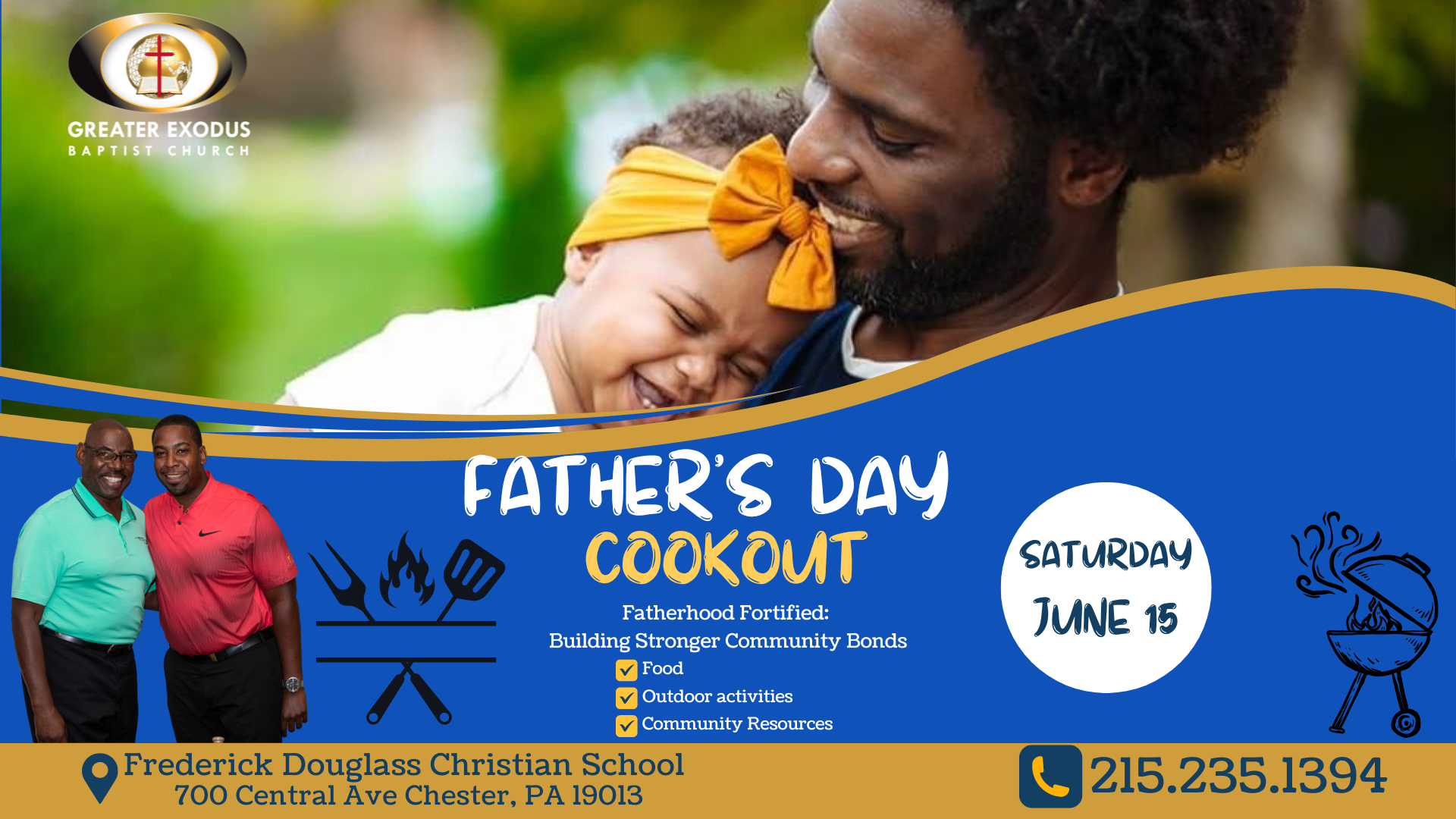 A poster for father 's day cookout on saturday june 15