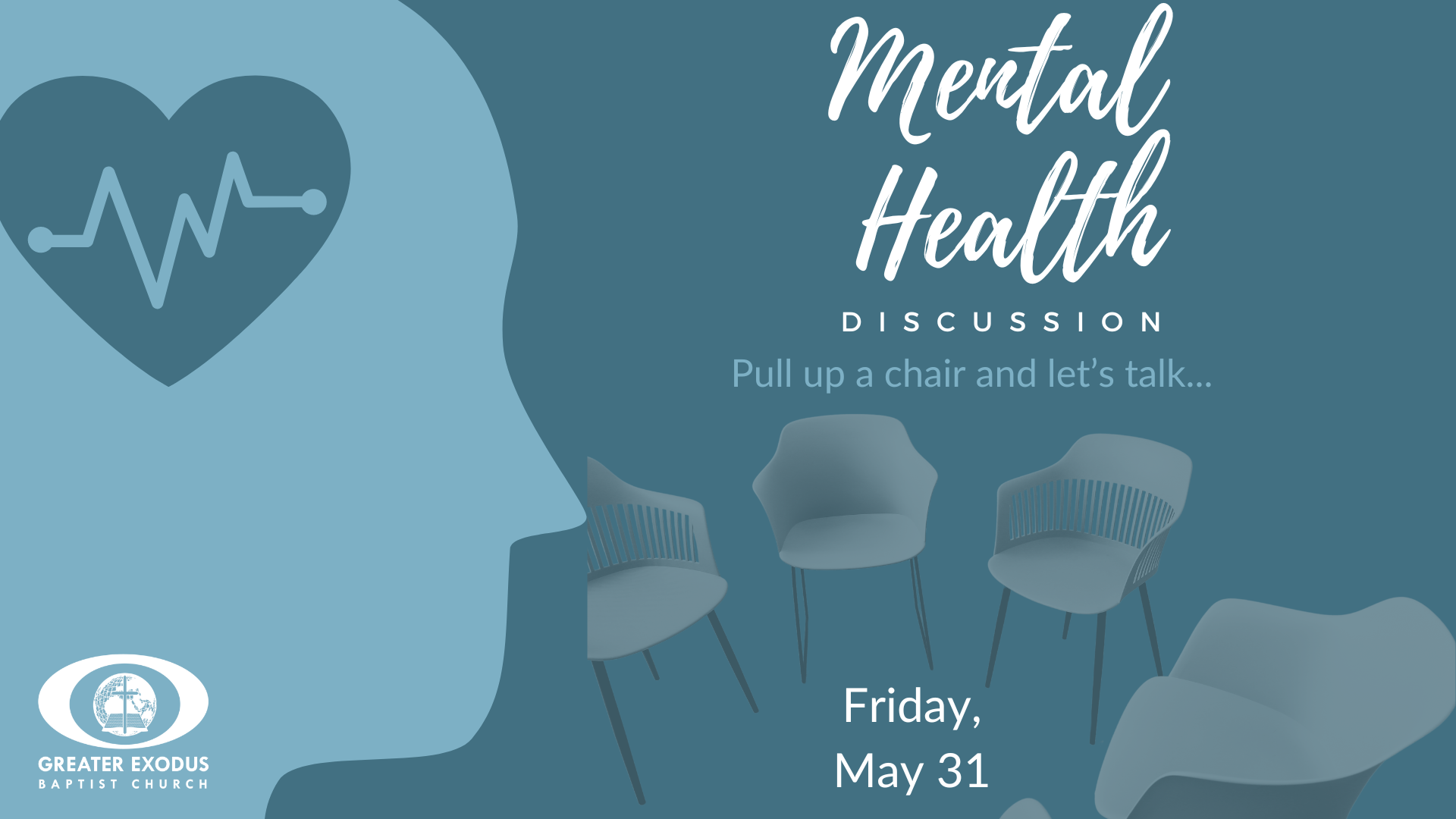 A poster for a mental health discussion on friday may 31