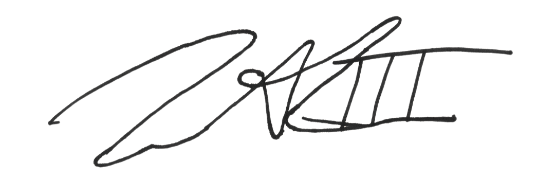 A close up of a person 's signature on a white background.