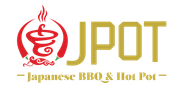 JPOT Japanese BBQ & Hot Pot gold text and red icon logo 