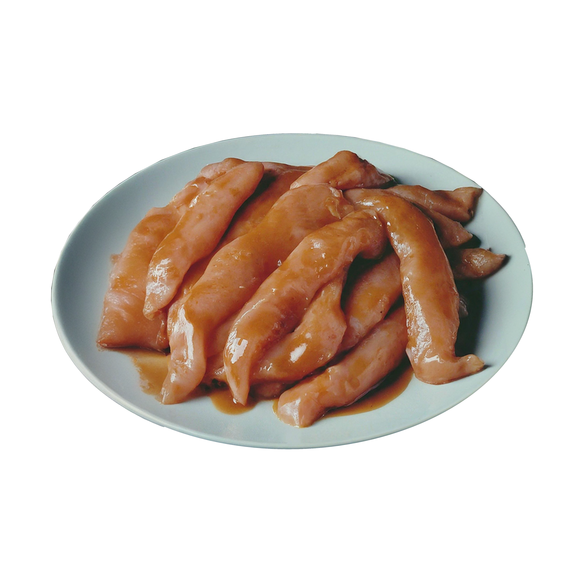 JPOT Japanese BBQ chicken bulgogi on a light blue plate angled view