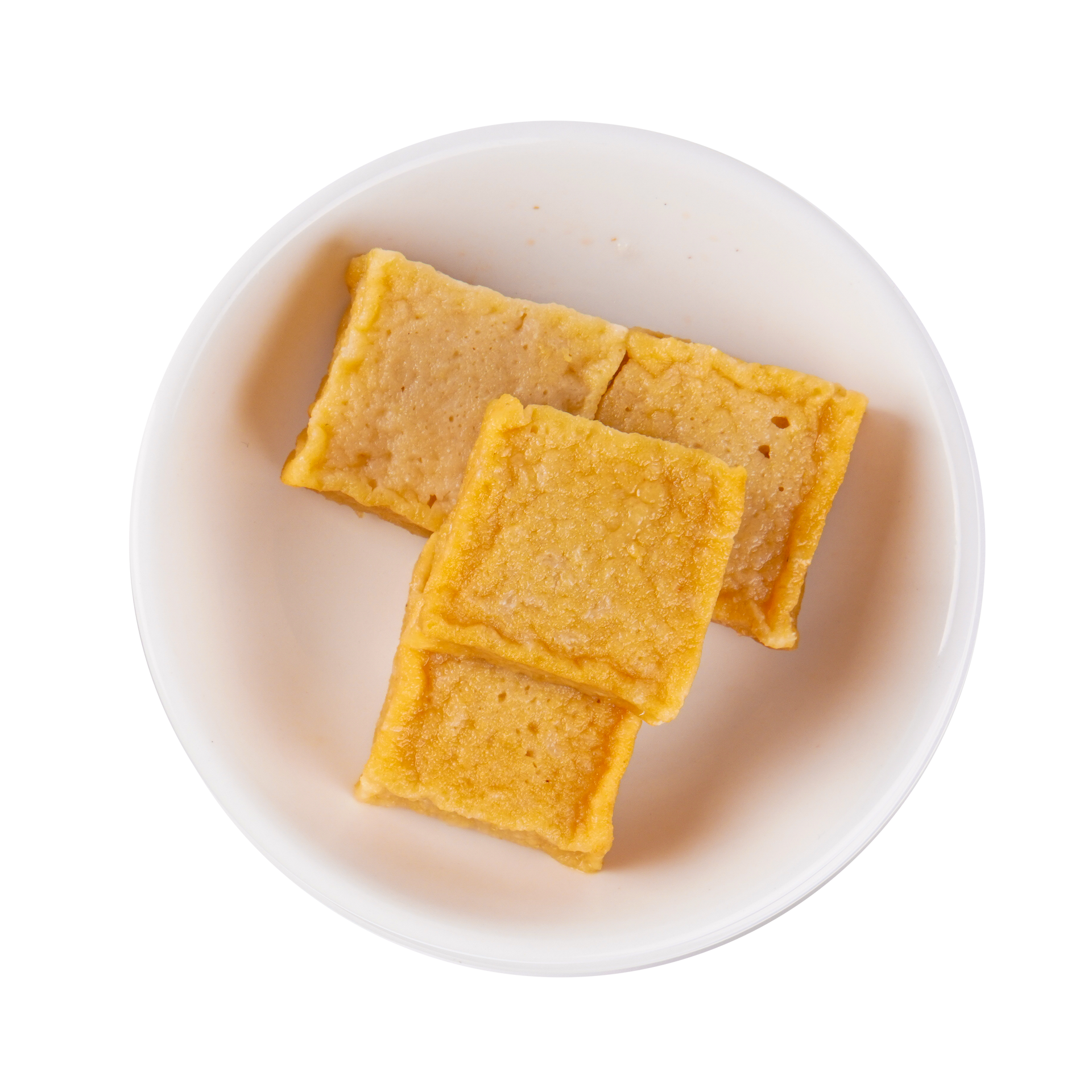 JPOT Japanese hot pot fish tofu with shrimp in white bowl bird's eye view