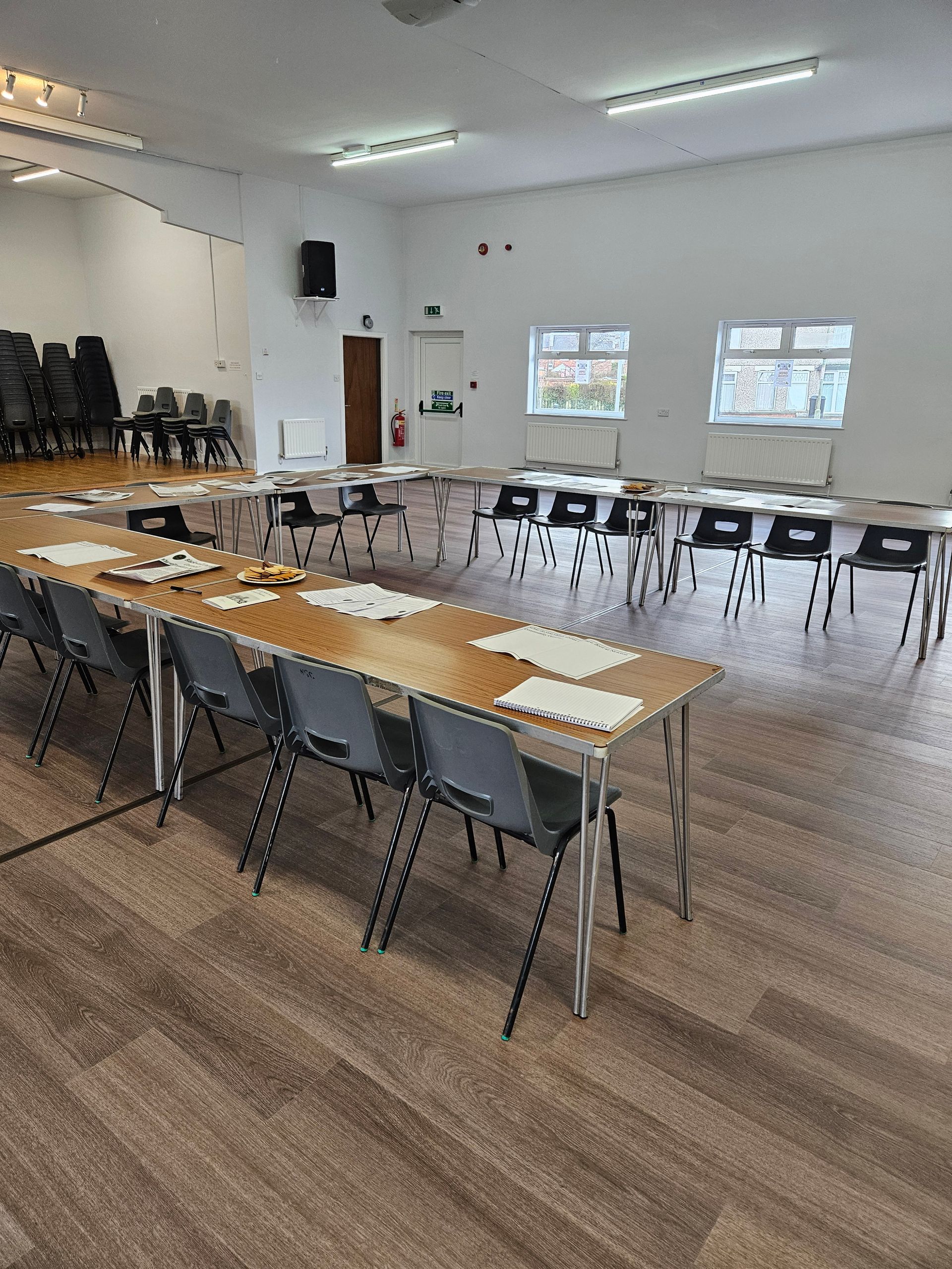 Image of Newton Community Centre Main Hall set up for a meeting