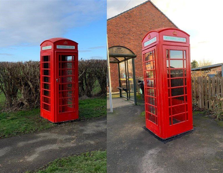 New defibrillator phone boxes at Newton and Westhouses