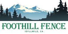 A logo for foothill fence in idyllwild ca