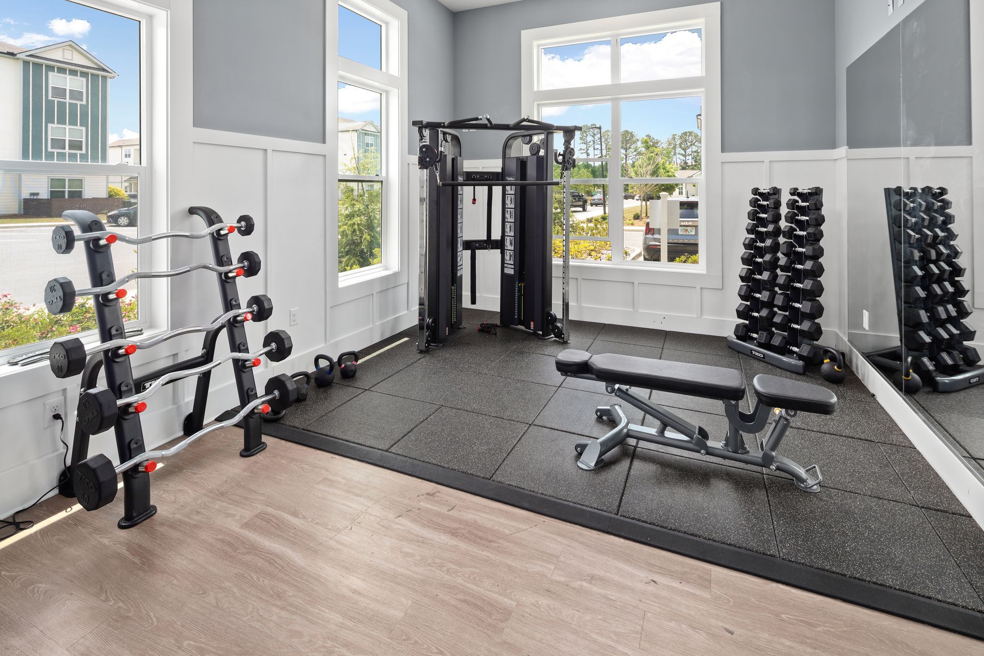 Fitness center at The Harrison at Windsor Hill in North Charleston, SC.