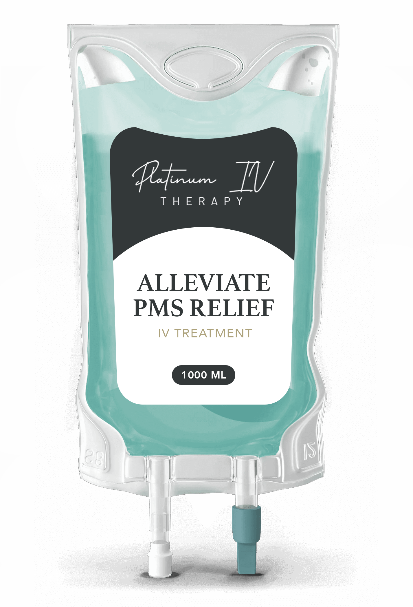 A bag of aliviate pms relief is sitting on a table.