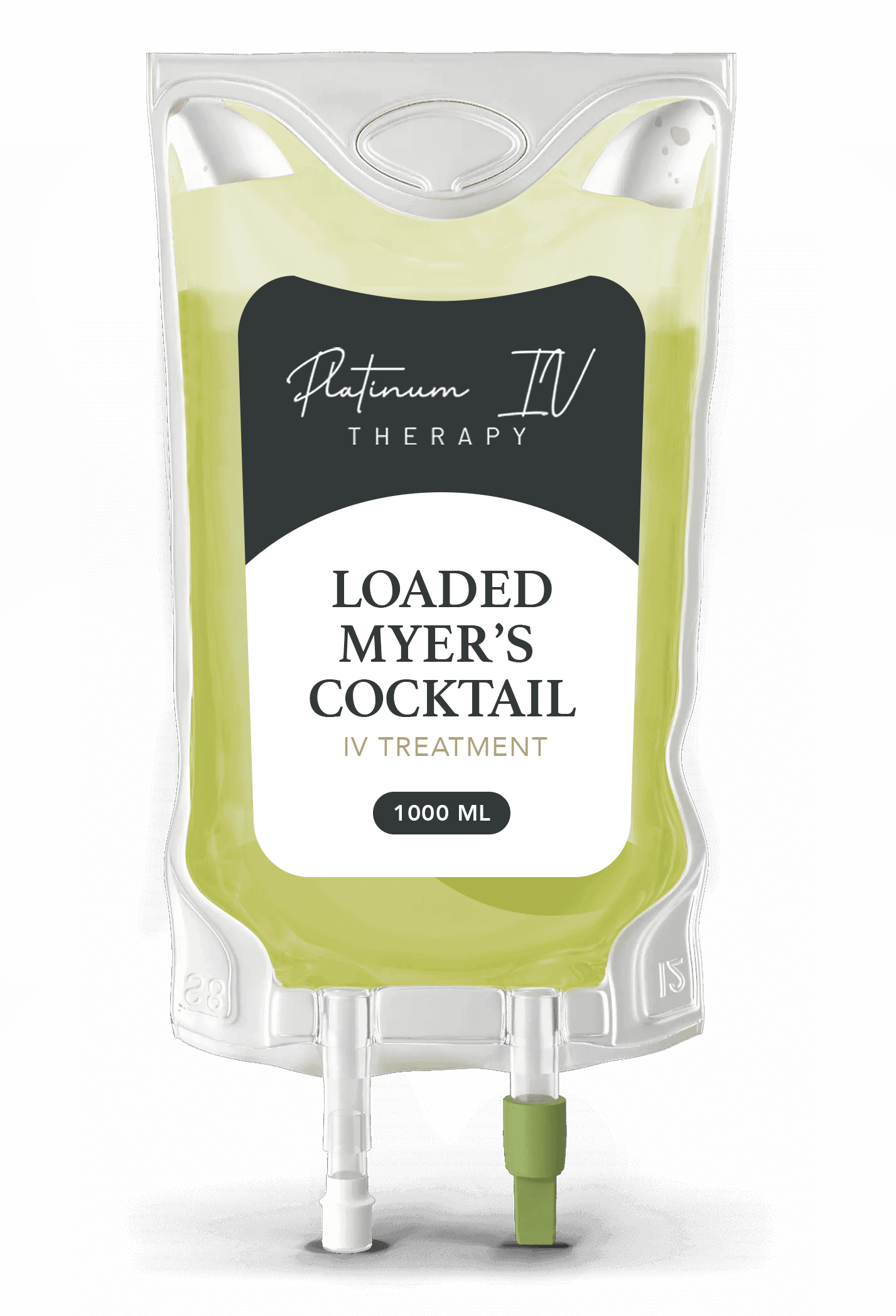 A bag of loaded myers cocktail is sitting on a table.