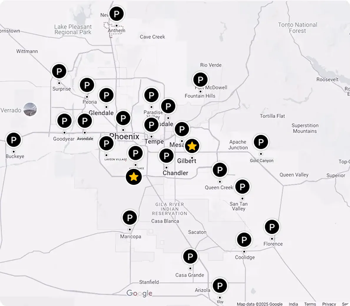 A black and white map of phoenix , arizona
