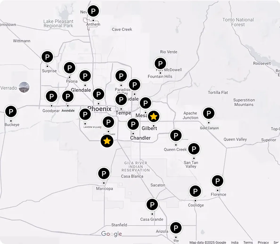 A black and white map of phoenix , arizona