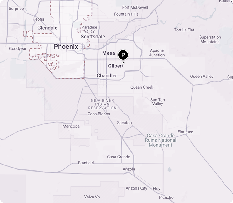 A map showing the location of phoenix in arizona