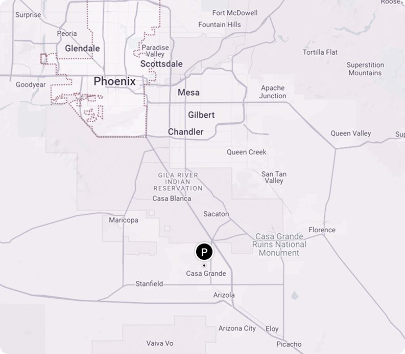 A map showing the location of phoenix in arizona