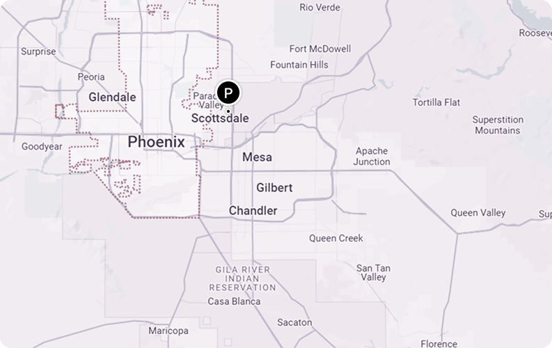 A black and white map of phoenix , arizona