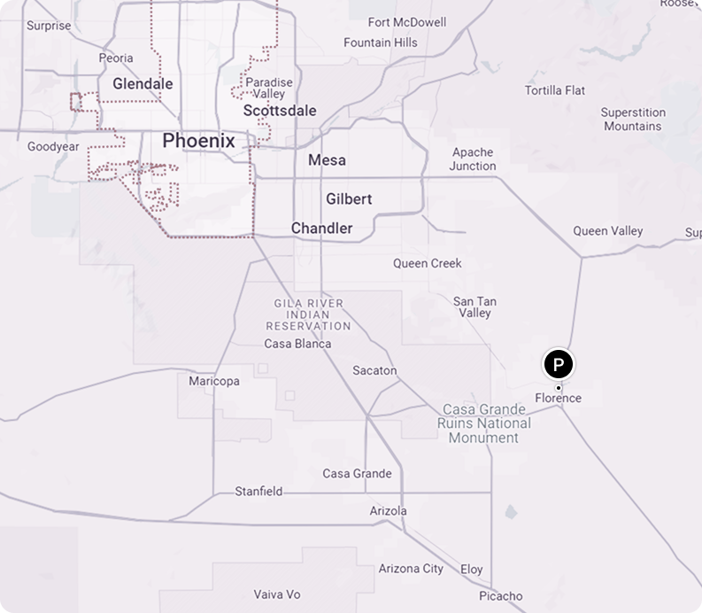 A map showing the location of phoenix in arizona