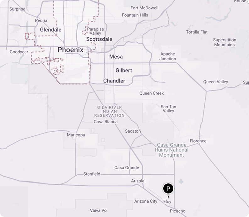 A map showing the location of phoenix in arizona