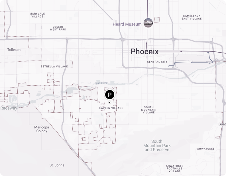 A black and white map of phoenix , arizona.