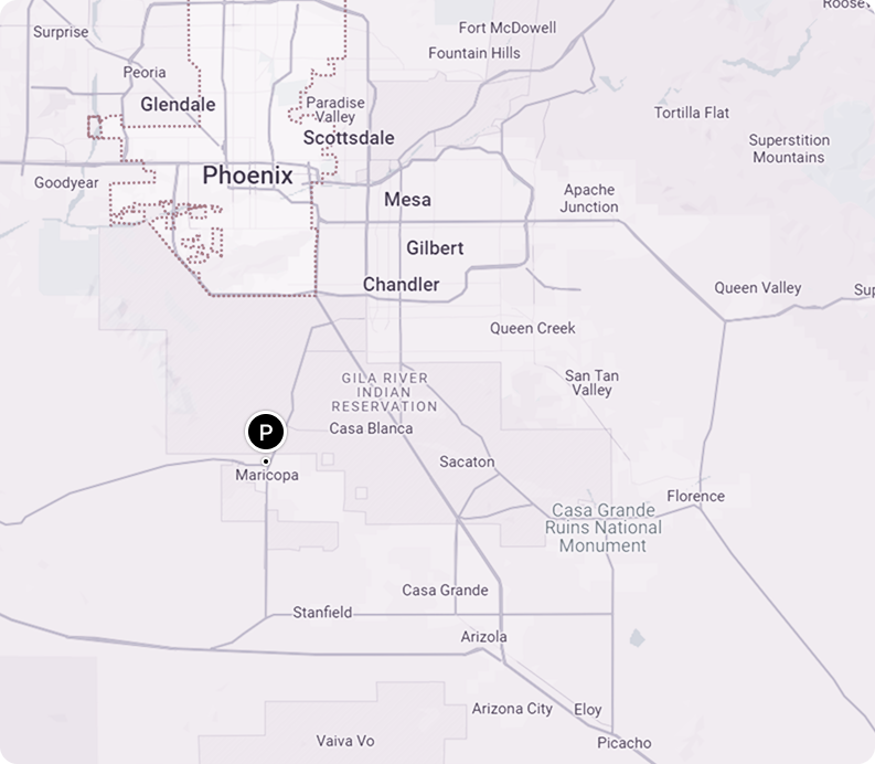 A map showing the location of phoenix in arizona