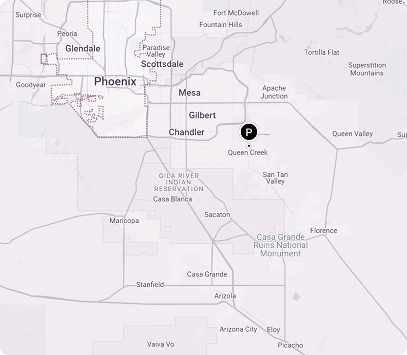 A map showing the location of phoenix in arizona