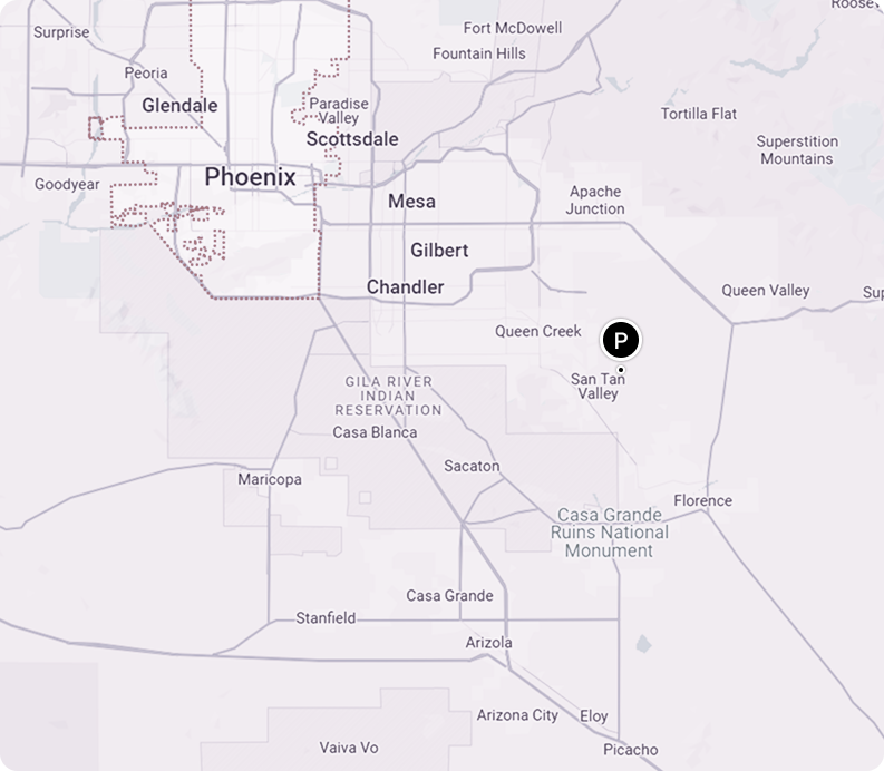 A map showing the location of phoenix in arizona
