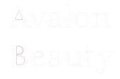 A purple background with white text that says avalon beauty