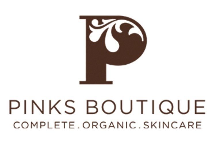 A logo for pinks boutique complete organic skincare