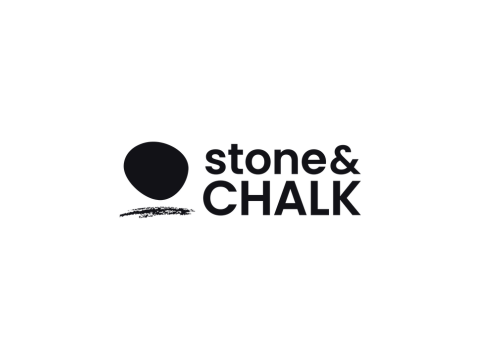 A black and white logo for stone and chalk.