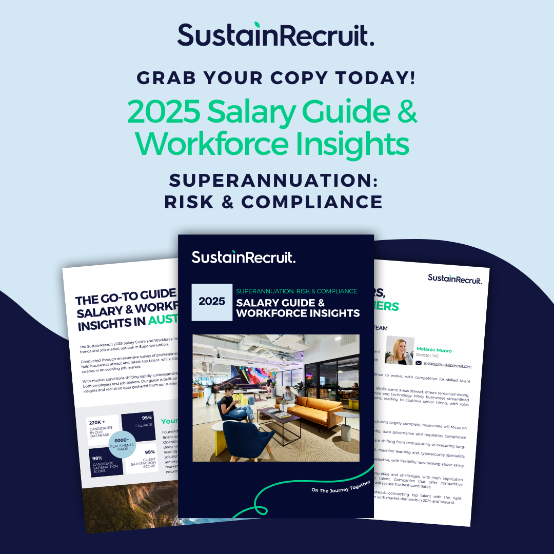 A poster for the 2025 salary guide and workforce insights