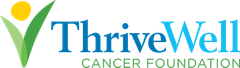 A logo for the thrivewell cancer foundation