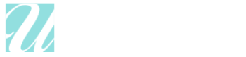 A blue and white logo on a white background.