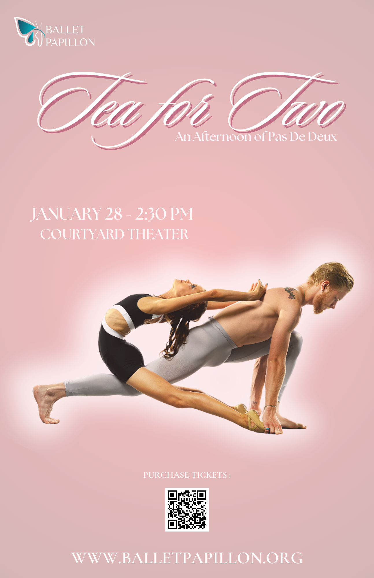 Ballet Papillon event poster: Dancers performing 