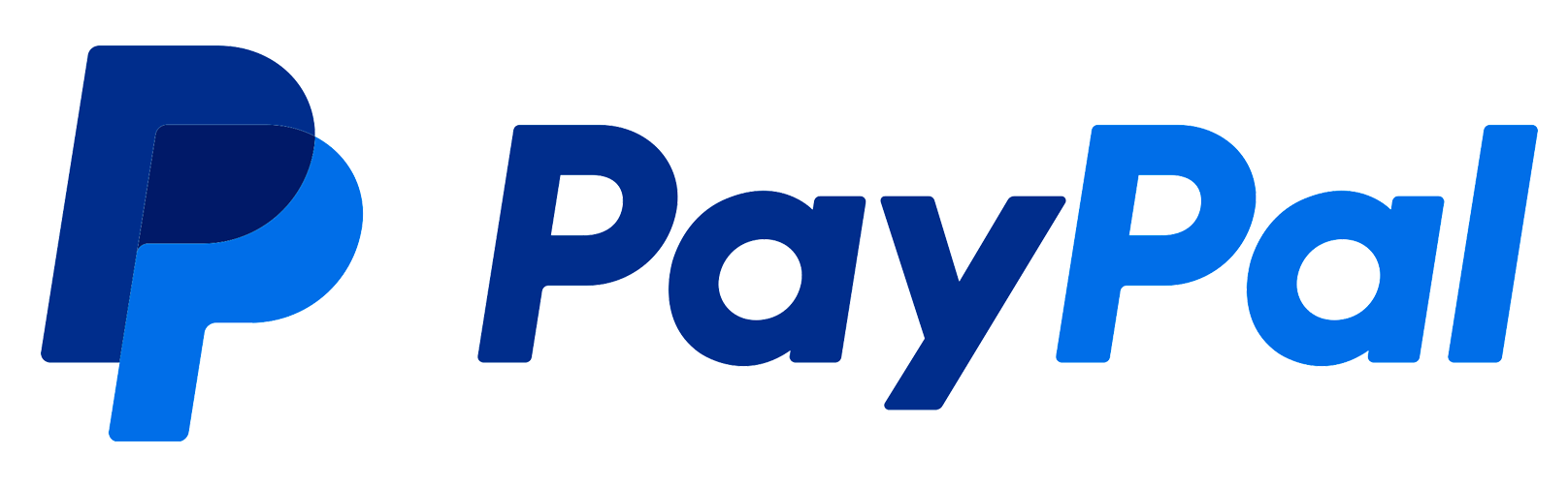 A blue paypal logo on a white background