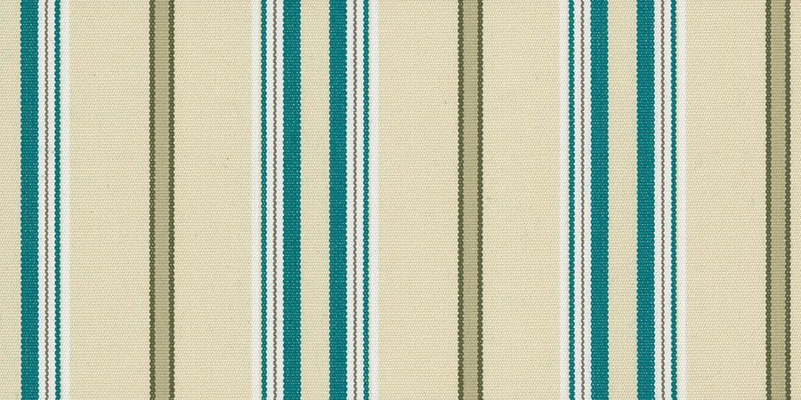 A close up of a blue and white striped fabric.