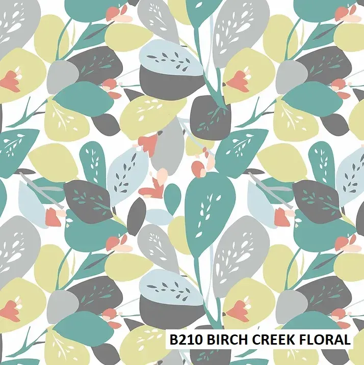 FABRIC CLOSE-UP OF CUSHION COLOR B210 - BIRCH CREEK FLORAL